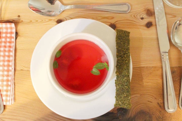 photo of Green & Vegan Pop Up Dining Tomato Consommé shared by @kfletch on  27 Jul 2019 - review