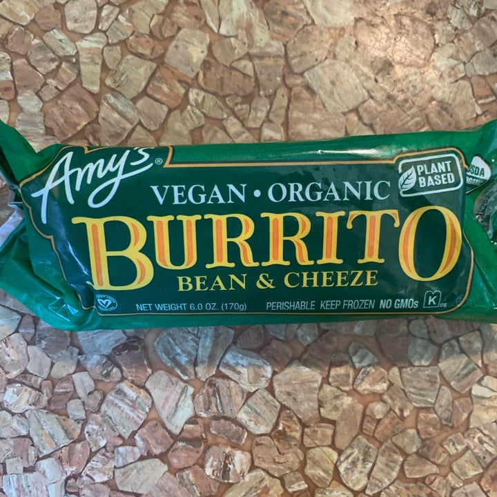review photo of Amy’s Vegan bean and cheeze burrito shared by @justjanet on 29 May 2022 - review