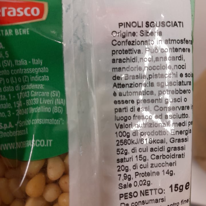 photo of Noberasco Pinoli shared by @alessandrabossolino on  01 Nov 2022 - review