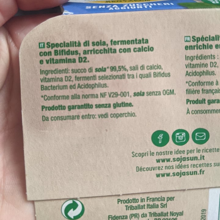 photo of Sojasun Bifidus Bianco Senza Zuccheri Aggiunti shared by @cecizanini on  27 Jun 2021 - review