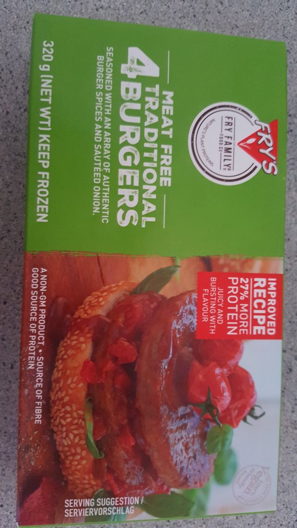 photo of Fry's Family Food Meat Free Traditional Burgers shared by @caroldillon on  17 Aug 2020 - review