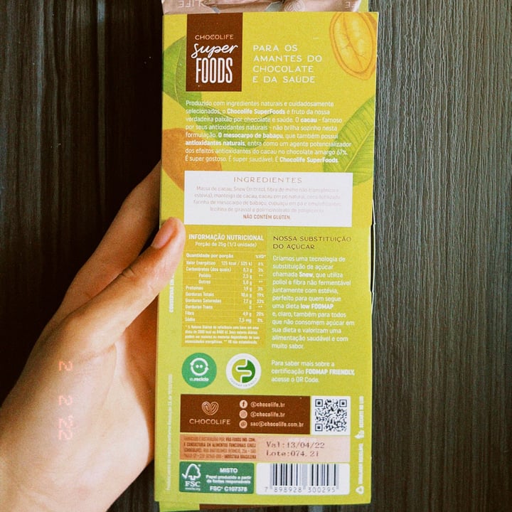 photo of ChocoLife 67% de Cacau com Coco em lascas e Cupuaçu shared by @eloveg on  05 Feb 2022 - review