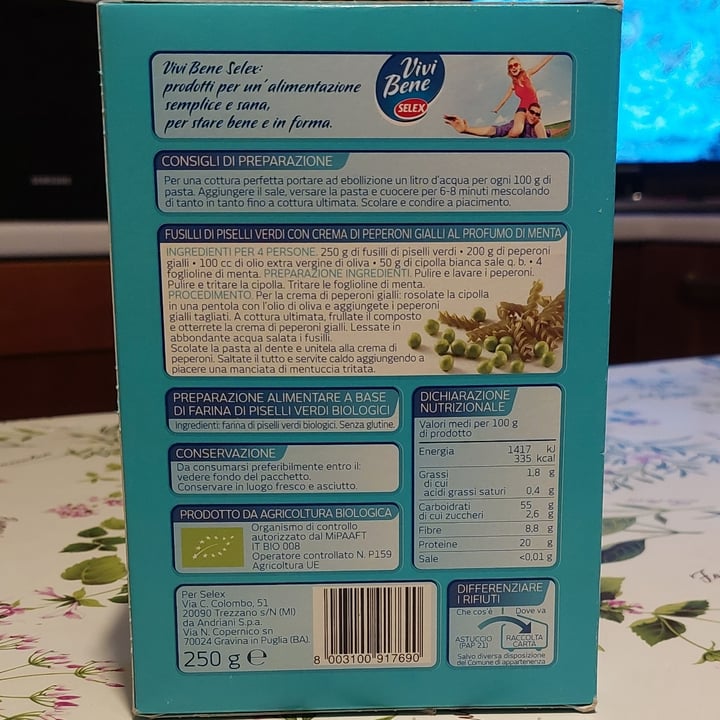 review photo of Vivi bene selex Fusilli di piselli verdi biologici shared by @laurac62 on 22 Aug 2022 - review