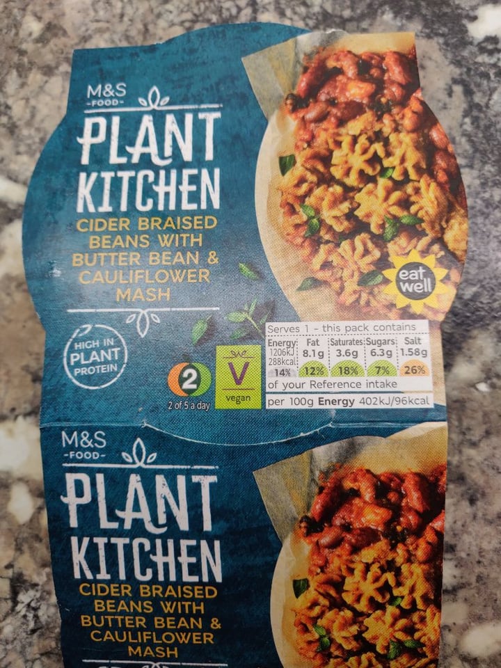 photo of Plant Kitchen (M&S) Cider Braised Beans with Cauliflower & Butter Bean Mash shared by @moysky on  26 Jan 2020 - review