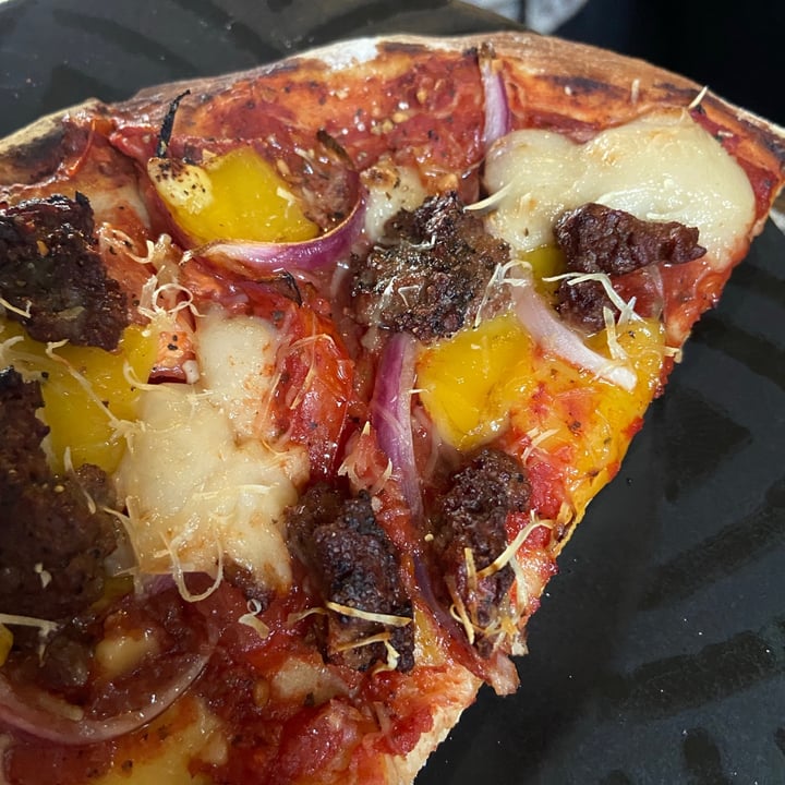 photo of Half-Peach Bakery & Cafe Cheeseburger Pizza shared by @leahhastings on  06 Aug 2021 - review