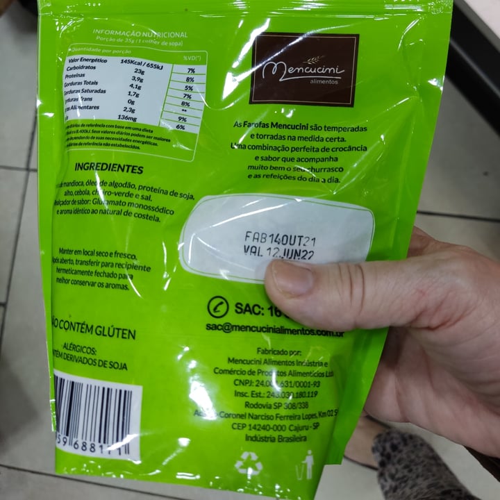 review photo of Mencucine Alimentos Farofa Artesanal shared by @regconte on 09 May 2022 - review