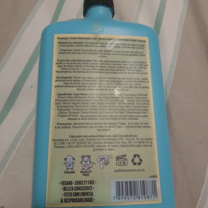 photo of Lola Cosmetics Transição Creme Texturizador shared by @andreiamorim on  09 May 2022 - review