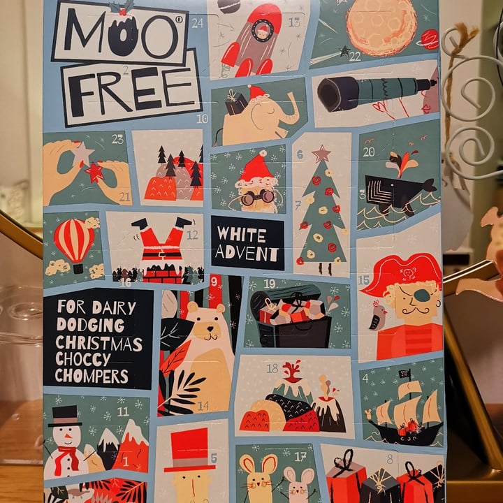 photo of Moo Free White Chocolate advent calendar shared by @plantbasedasiasummit on  03 Nov 2021 - review