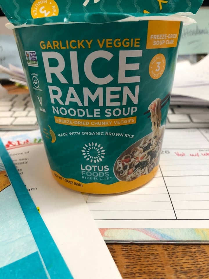 photo of Lotus Foods (Rice Is Life) Garlicky Veggie: Rice Ramen Noodle Soup (instant) shared by @emmaleigh on  05 Apr 2020 - review