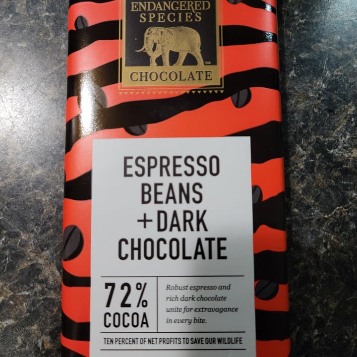 review photo of Endangered Species Chocolate Espresso Beans + Dark Chocolate shared by @veglasagna on 27 Jun 2021 - review