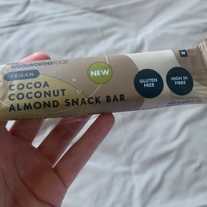 photo of Woolworths Food Cocoa Coconut Almond Snack Bar shared by @bookelly8 on  27 Jan 2021 - review