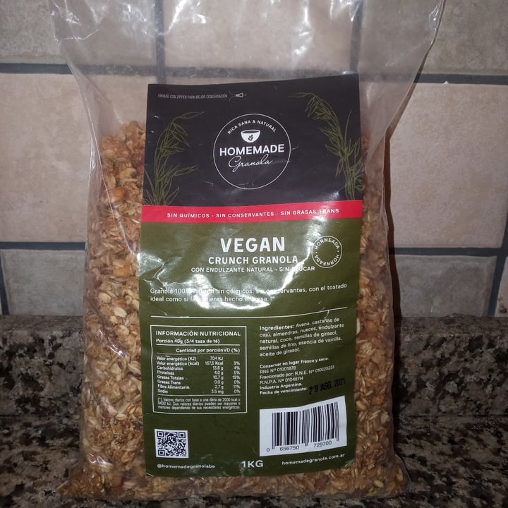 photo of Homemade Granola Vegan Crunch shared by @settleforadraw on  21 Jul 2021 - review