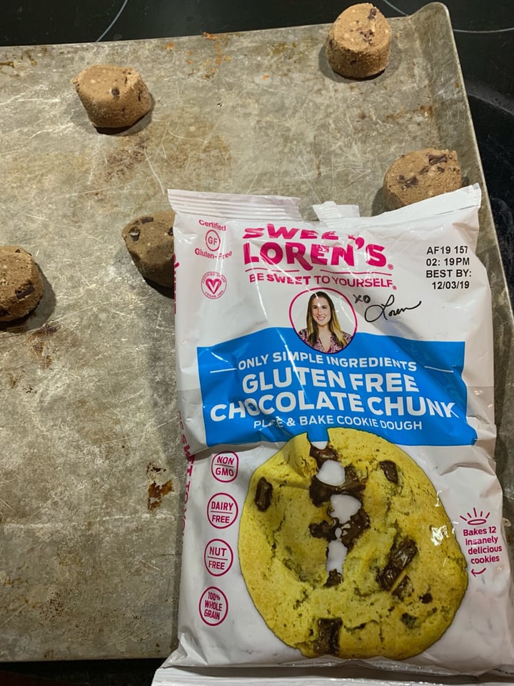 review photo of Sweet Loren's Gluten free chocolate chunk cookies shared by @moralvegan on 11 Aug 2019 - review