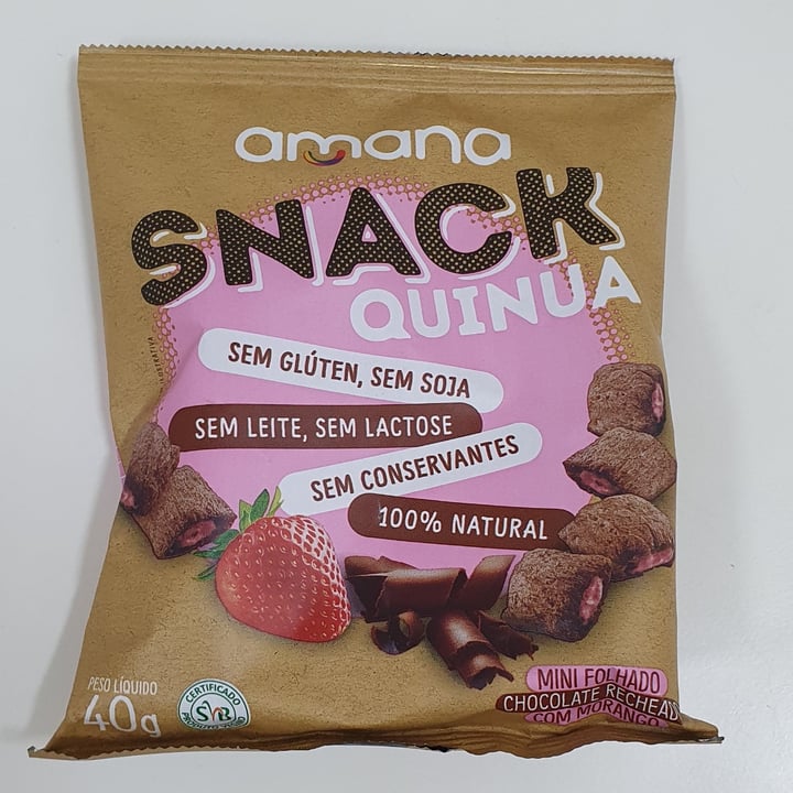 photo of Amana Snack Quinua Recheio de Morango shared by @patimurno on  10 Dec 2021 - review