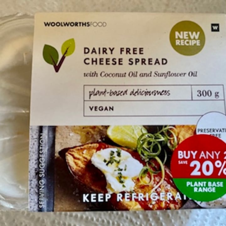 photo of Woolworths Food Dairy Free Cheese Spread shared by @andrew309 on  29 Dec 2021 - review