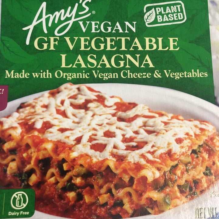 photo of Amy’s Vegan GF Vegetable Lasagna shared by @courtmaloney on  17 Dec 2020 - review