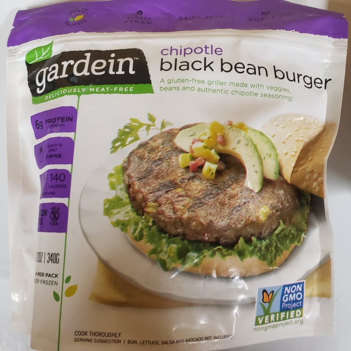 photo of Gardein Chipotle Black Bean Burger shared by @amacameron on  27 May 2022 - review