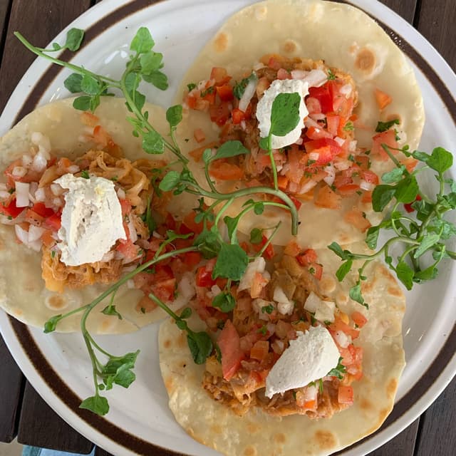 Photo of the dish “Pulled jackfruit tacos with cashew cheese”