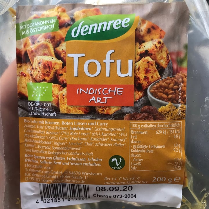 photo of Dennree Tofu indische Art shared by @sarahinthewoods123 on  30 Apr 2020 - review