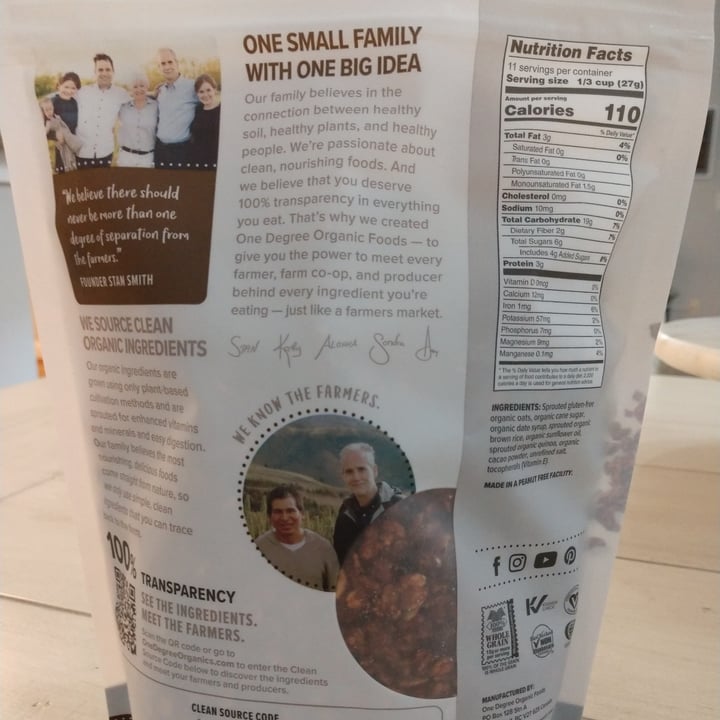 photo of One Degree Organic Foods Quinoa Cacao Granola shared by @mynameislisa on  26 Aug 2021 - review