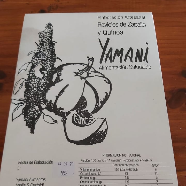 photo of Yamani Alimentos Ravioles de Zapallo y Quinoa shared by @rocio1 on  11 Dec 2021 - review