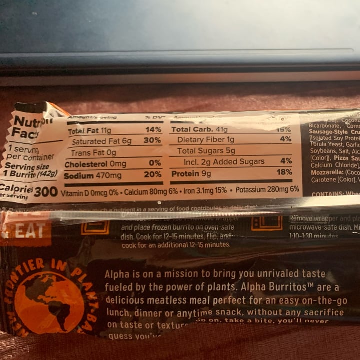 photo of Alpha Foods Pizza Burrito shared by @carol98 on  29 Jan 2022 - review