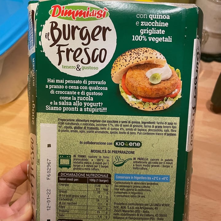 photo of Dimmidisi Il Burger Fresco con Quinoa e Zucchine Grigliate shared by @silviasos on  27 Dec 2021 - review