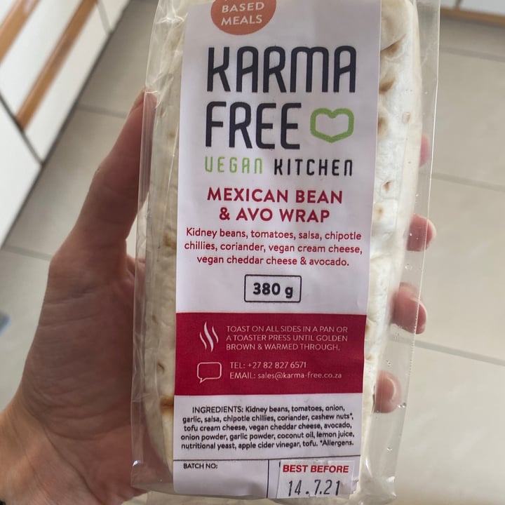 photo of Karma free kitchen Mexican bean And Avo Wrap shared by @vegansaofficial on  12 Jul 2021 - review