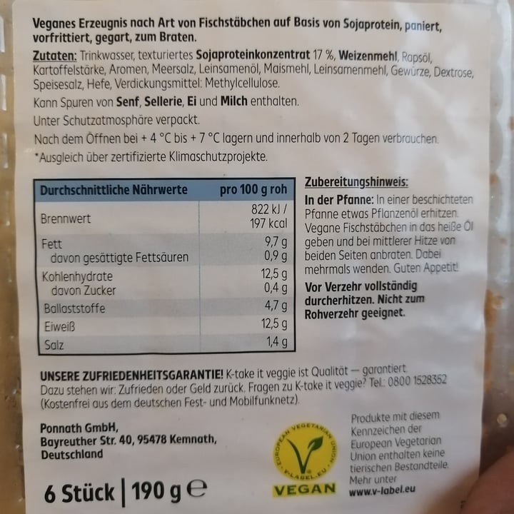 review photo of Kaufland Take it Veggie vegane knusprige stäbchen fisch art shared by @victoriamaugeri on 06 Apr 2022 - review