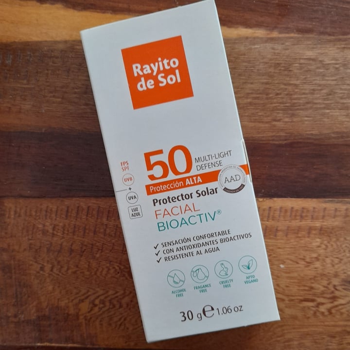 photo of Rayito de Sol Protector solar facial bioactiv shared by @rocio1 on  03 Mar 2022 - review