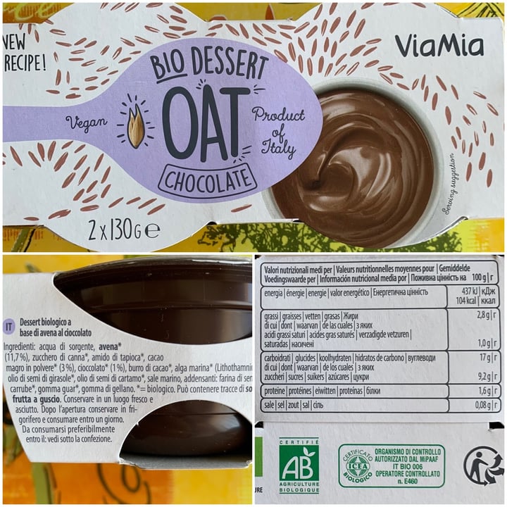 photo of ViaMia Bio Dessert Oat Chocolate shared by @aleglass on  13 Oct 2021 - review