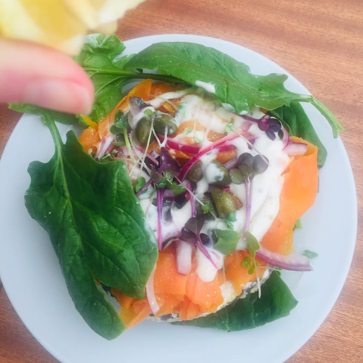 review photo of The Conscious Kitchen Carrot lox on bagel shared by @lollygreve on 04 Oct 2020 - review