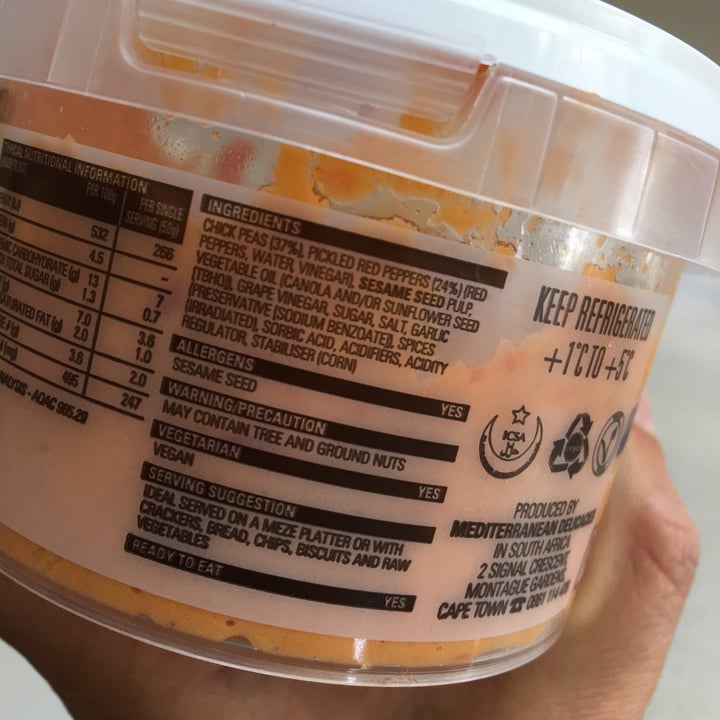 photo of Mediterranean Delicacies Red pepper hummus shared by @taz on  21 Sep 2020 - review