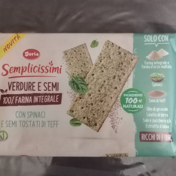 photo of Doria Semplicissimi verdure e semi con spinaci e semi tostati di teff shared by @giadaferrero on  07 Apr 2022 - review