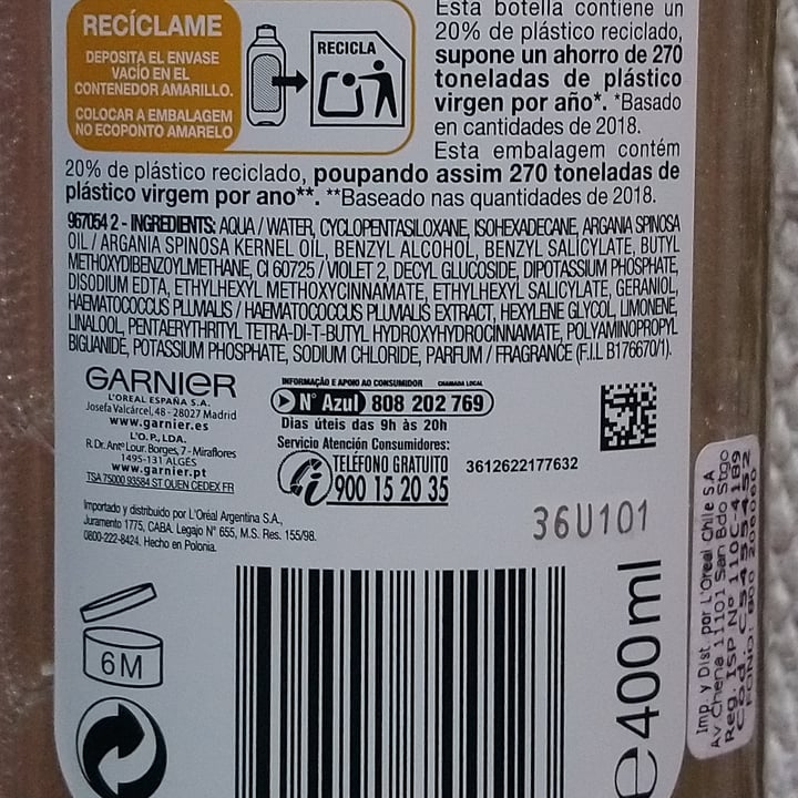 photo of Garnier Agua Micelar en Aceite/Óleo shared by @catamartins on  10 Oct 2021 - review