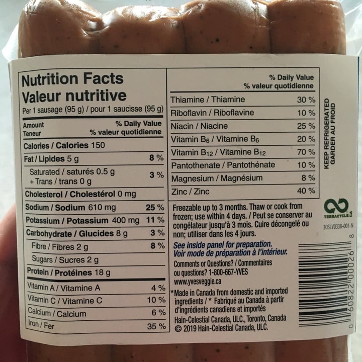 review photo of Yves Veggie Cuisine Spicy Italian Veggie Sausages shared by @briannag on 30 Jun 2021 - review