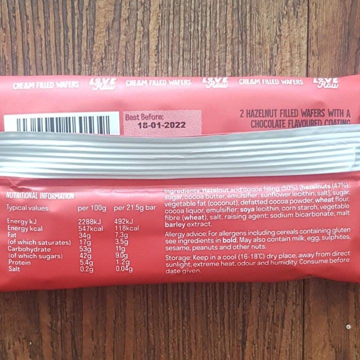review photo of LoveRaw Cre&m Filled Wafer Bars shared by @vanpanda on 13 Sep 2021 - review