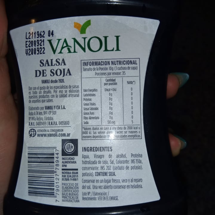 photo of Vanoli Salsa de Soja shared by @s0fiasm on  22 Dec 2021 - review