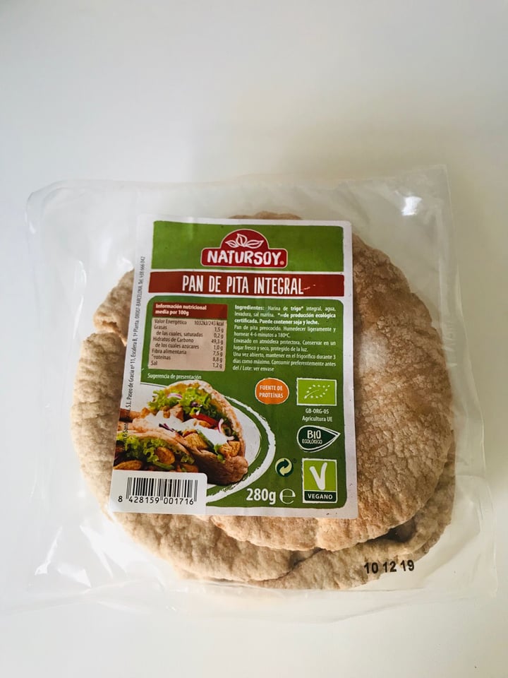 photo of Natursoy Pan de Pita integral shared by @deniz on  14 Oct 2019 - review