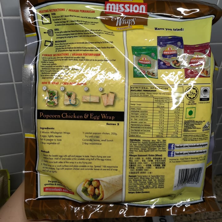 photo of Mission Foods Whole Wheat Torillas shared by @stevenneoh on  21 Aug 2021 - review