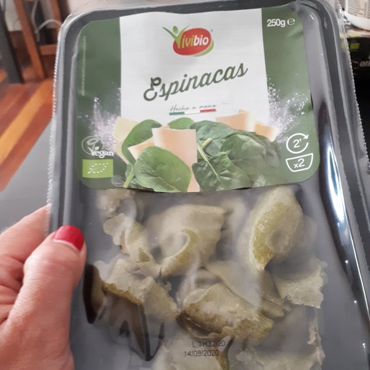 photo of Vivibio Pasta rellena de espinacas shared by @saraitxu on  22 Jul 2020 - review