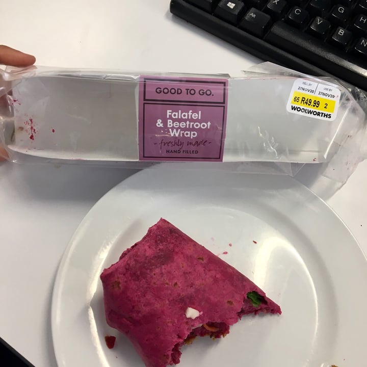 photo of Woolworths Food Falafel and Beetroot Wrap shared by @taz on  24 Nov 2020 - review