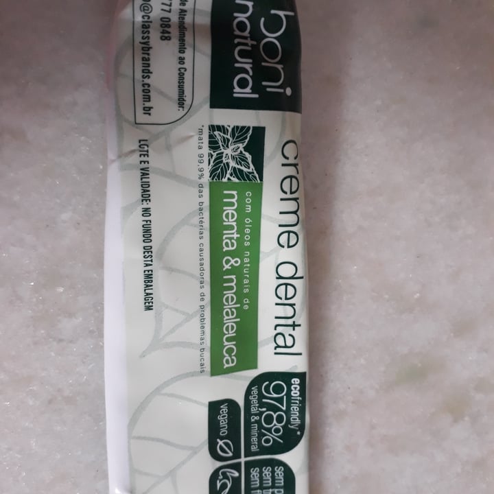 review photo of Boni natural Creme Dental Menta & Melaleuca shared by @patriciapenna on 30 Apr 2022 - review