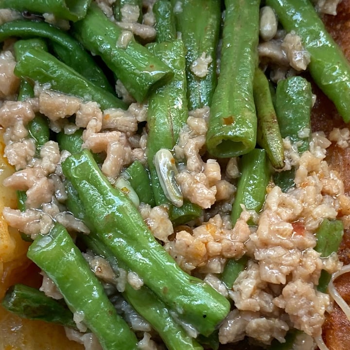 Kwan Inn Vegetarian Food Bras Basah, Singapore long beans with minced