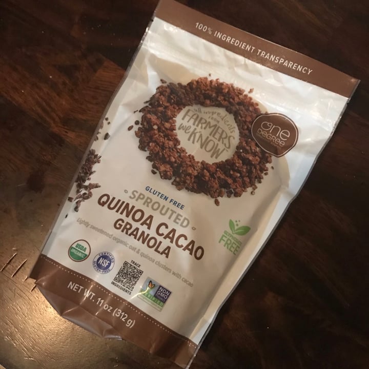 photo of One Degree Organic Foods Sprouted Quinoa Cacao Granola shared by @dominionandchill on  15 Aug 2020 - review