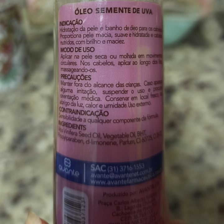 review photo of Avante Cosmeticos Aceite de semillas de uva shared by @nachuquiroz on 09 Jun 2020 - review