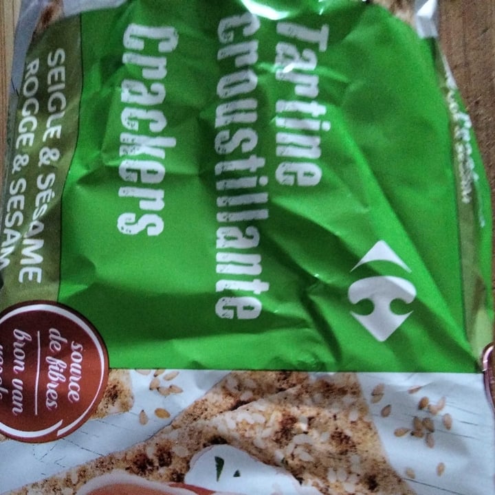 photo of Carrefour Tartine Croustillante Crackers Seigle et Sésame shared by @vendethiel on  05 Apr 2021 - review