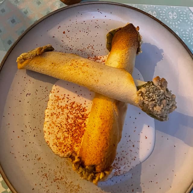 Photo of the dish “cannolo con spuma di melanzane affumicate”