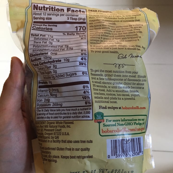 photo of Bob's Red Mill Whole Flaxseed shared by @jasminsotto0518 on  16 Jul 2020 - review