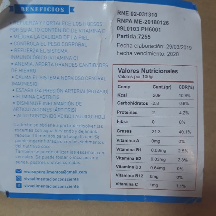 review photo of Viva Leche De Coco En Escamas shared by @bariglesias on 27 Aug 2020 - review